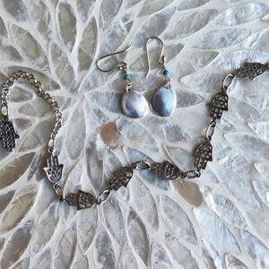 New Hamsa Anklet/Bracelet+ Earrings.